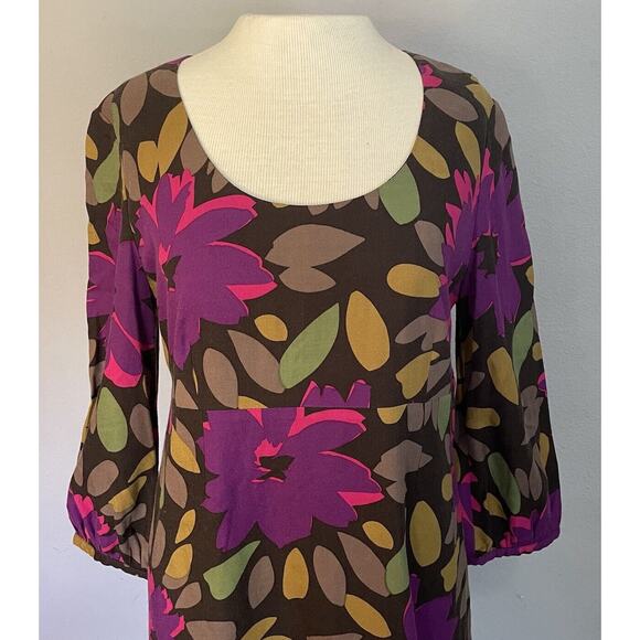 Boden Dress 10R Retro Floral Babydoll Empire Waist Boho 70s Hippie Peasant EUC - Picture 9 of 13